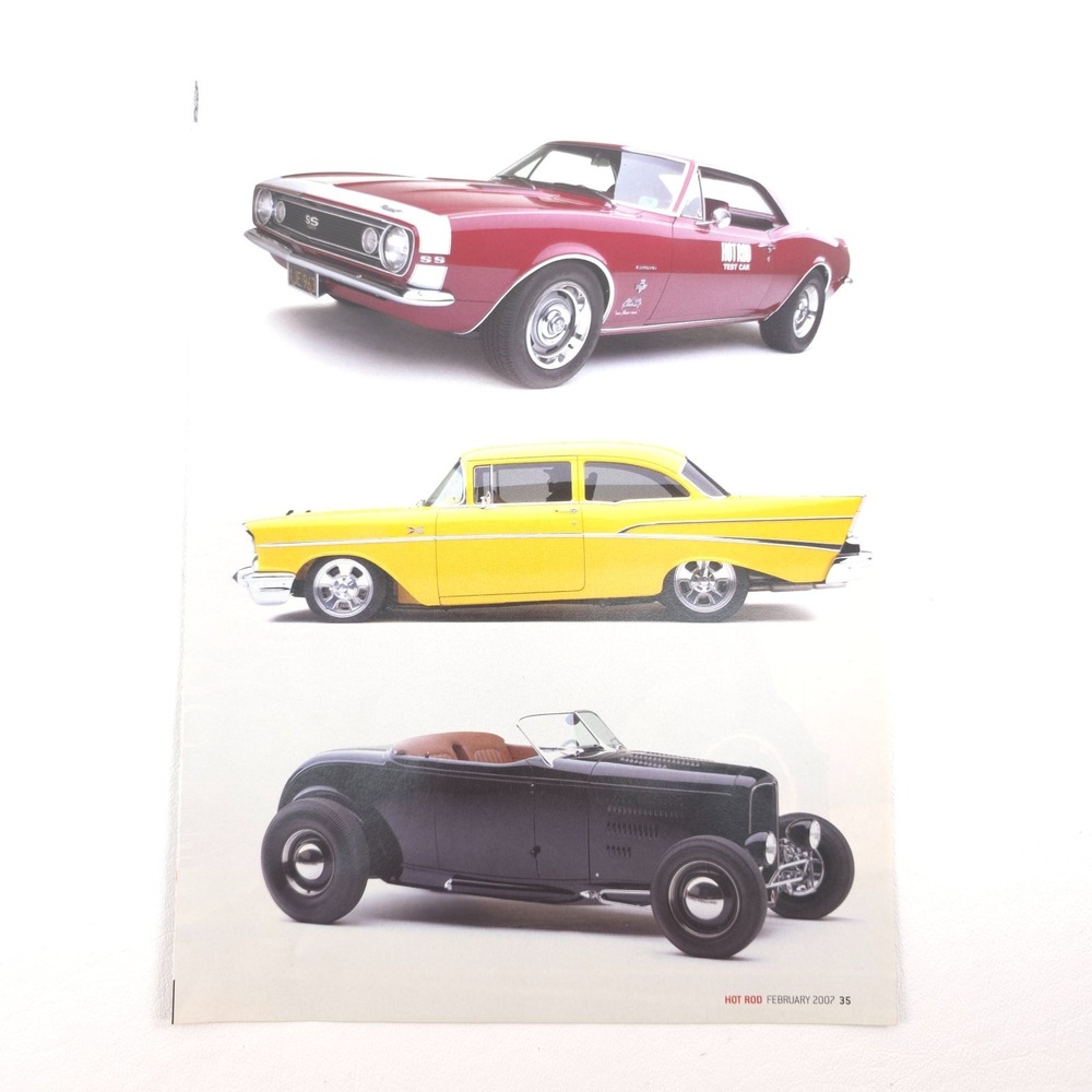 HOT ROD Print Ad Classic Cars Camaro Bel Air Roadster Trio Wall Garage Poster
